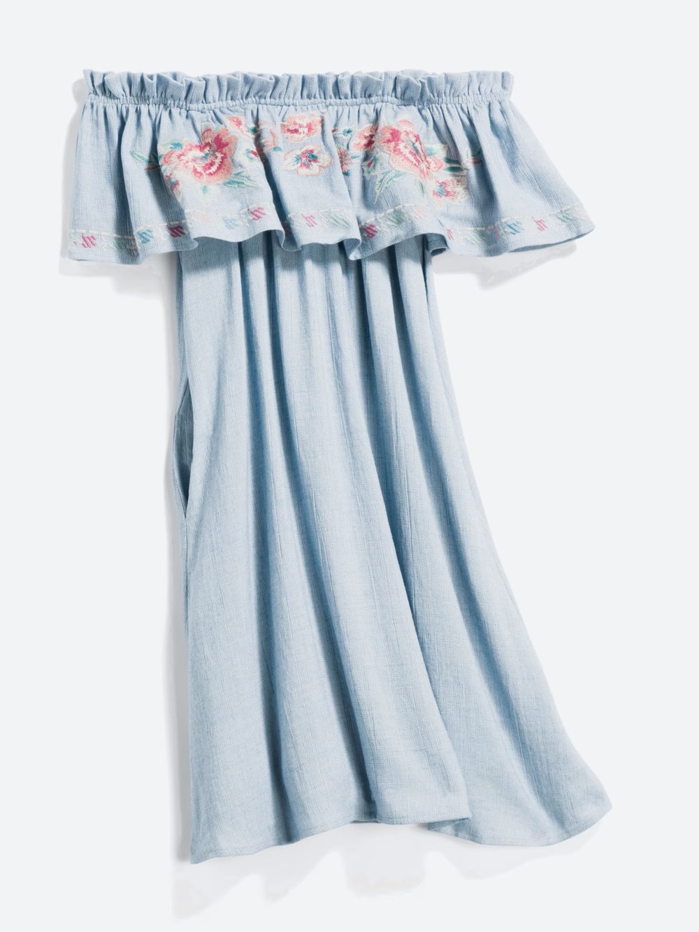 Celine Embroidered Off the Shoulder Dress